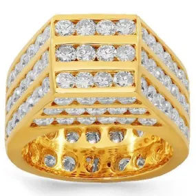 10K Solid Yellow Gold Mens Diamond Pinky Ring 9.00 Ctw