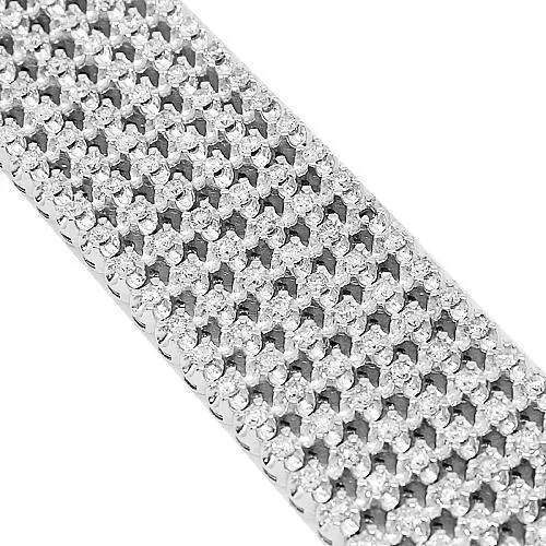 10K White Solid Gold Womens Diamond Bracelet 15.00 Ctw