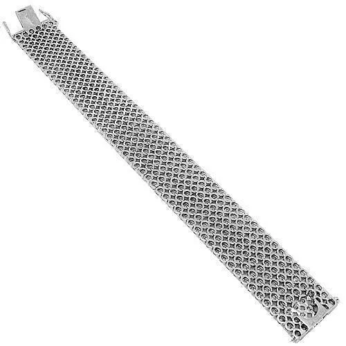 10K White Solid Gold Womens Diamond Bracelet 15.00 Ctw