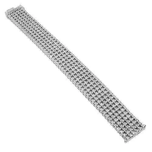 10K White Solid Gold Womens Diamond Bracelet 15.00 Ctw