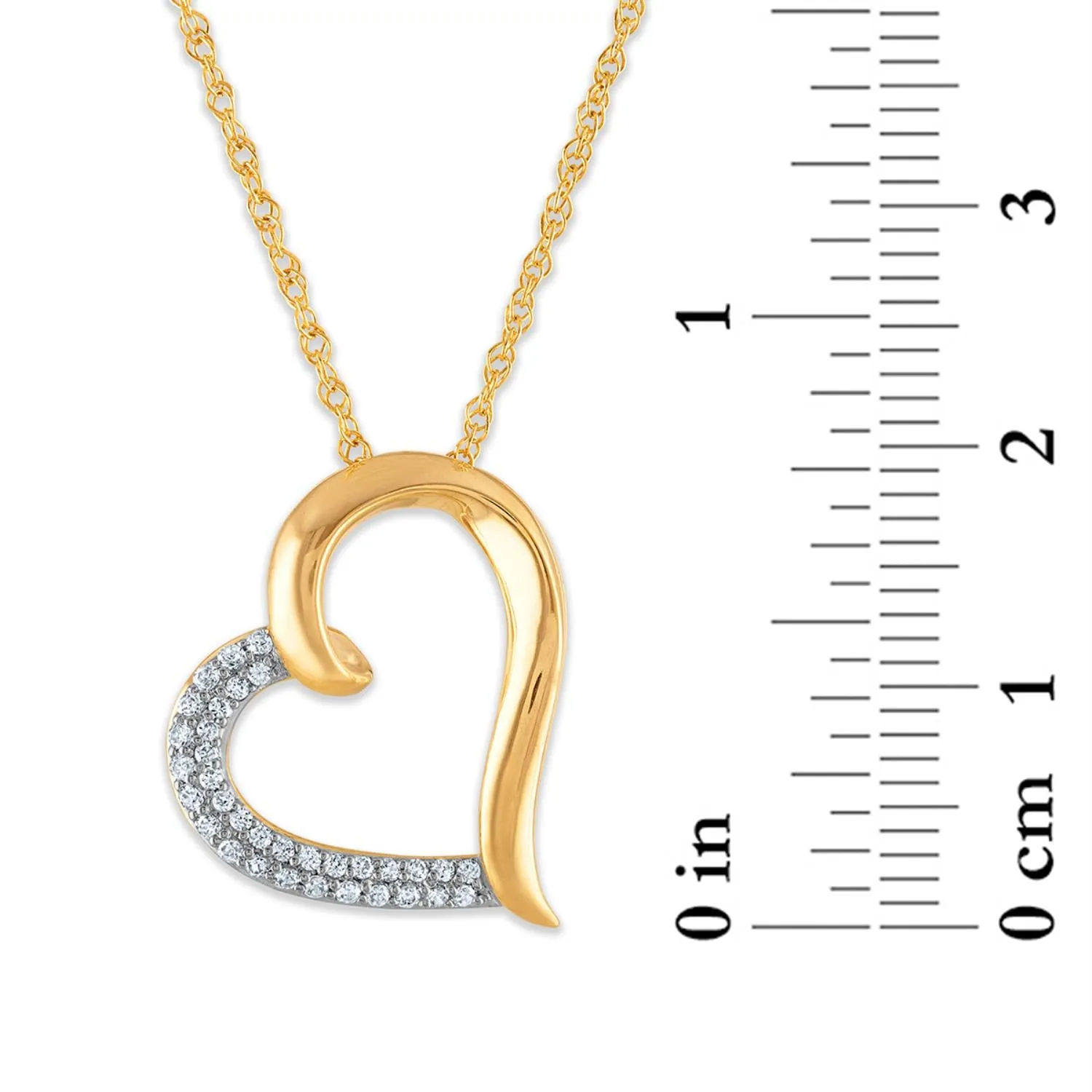 1/5 CTW Diamond Heart 18-inch Pendant in 10KT Yellow Gold