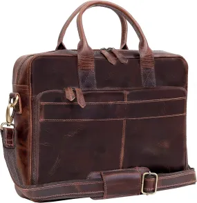 18 Inch Leather briefcases Laptop Messenger Bags for Men and Women Best Office School College Satchel Bag