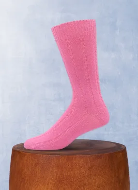 75% Cashmere Rib Sock in Rose Pink