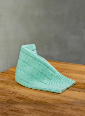 75% Cashmere Rib Sock in Tiffany Blue