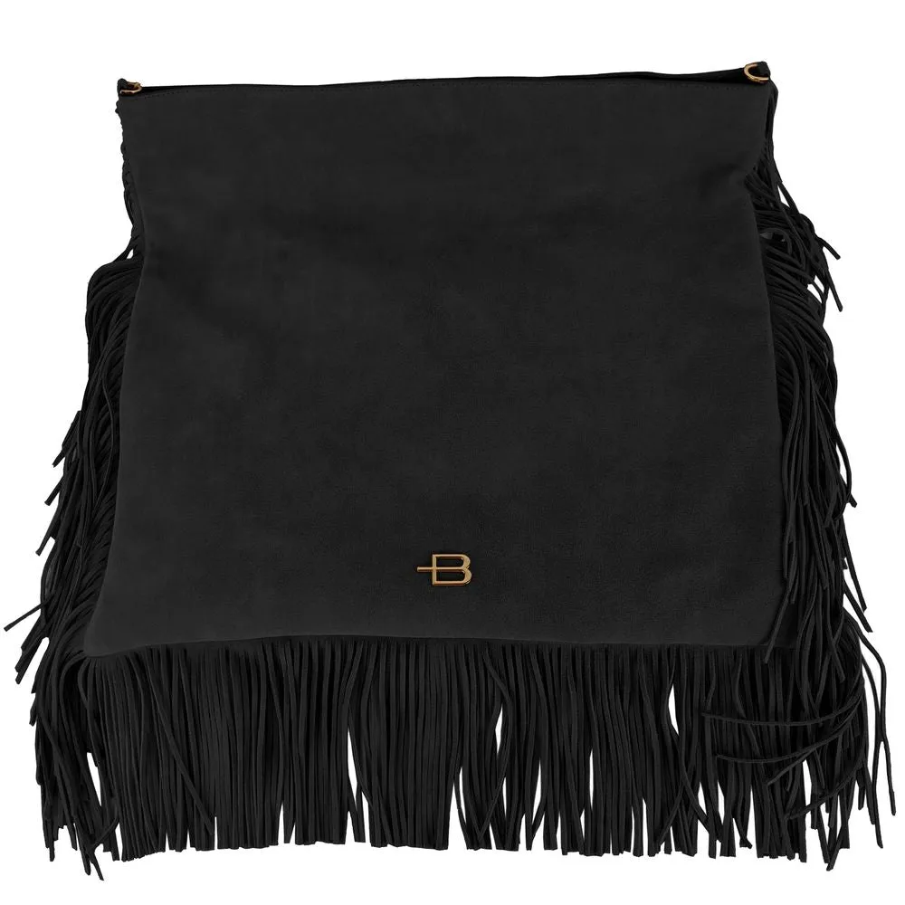 Baldinini Trend Chic Suede Fringe Crossbody Women's Bag