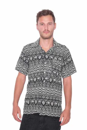 BLACK Hawaiian Aloha Short Sleeve