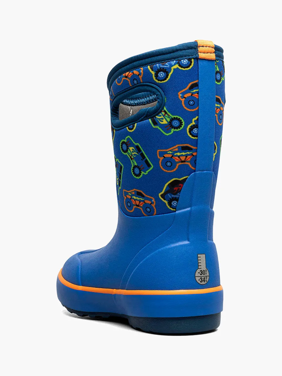 BOGS Blue Multi Monster Trucks Classic II Boots