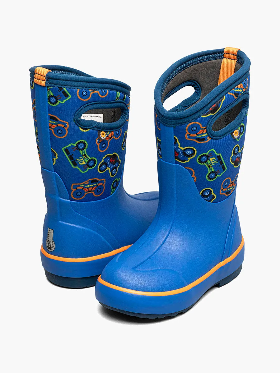 BOGS Blue Multi Monster Trucks Classic II Boots