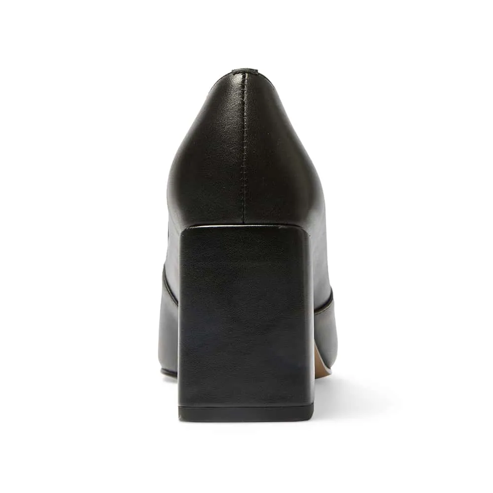 Brigid Heel in Black Leather