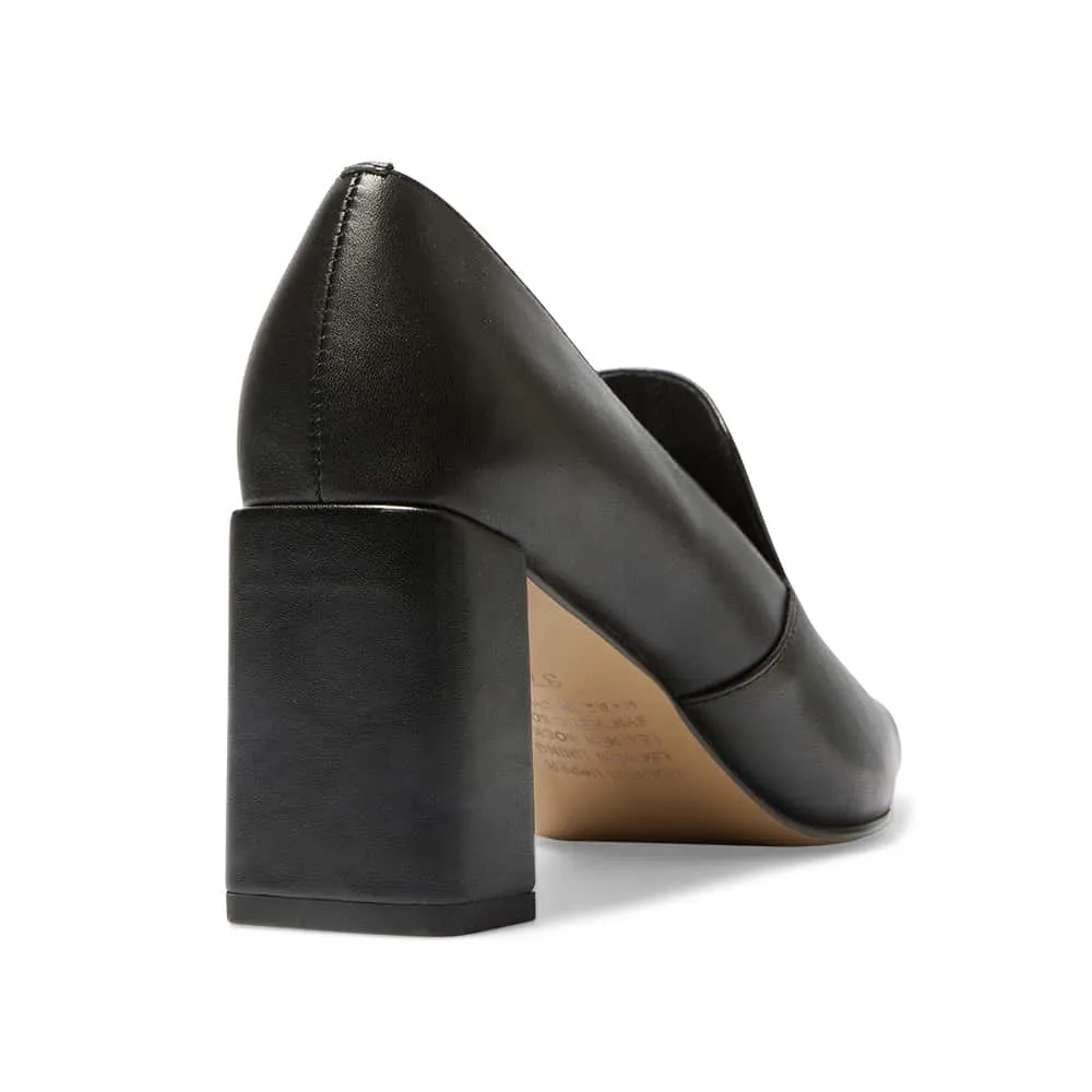 Brigid Heel in Black Leather