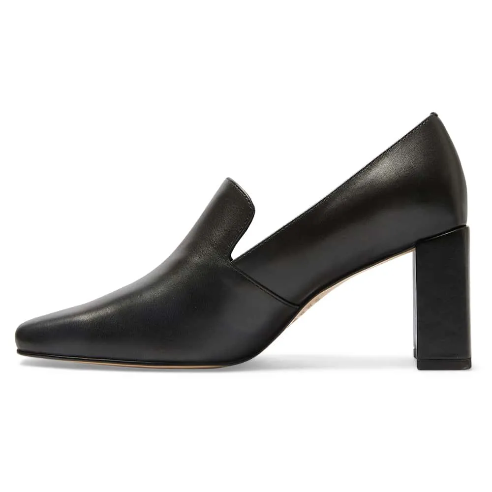 Brigid Heel in Black Leather