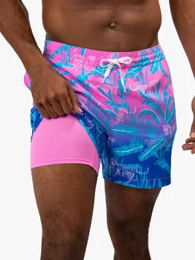 Chubbies 5.5-Inch The Hydrofoils Swim Trunks - Bright Pink