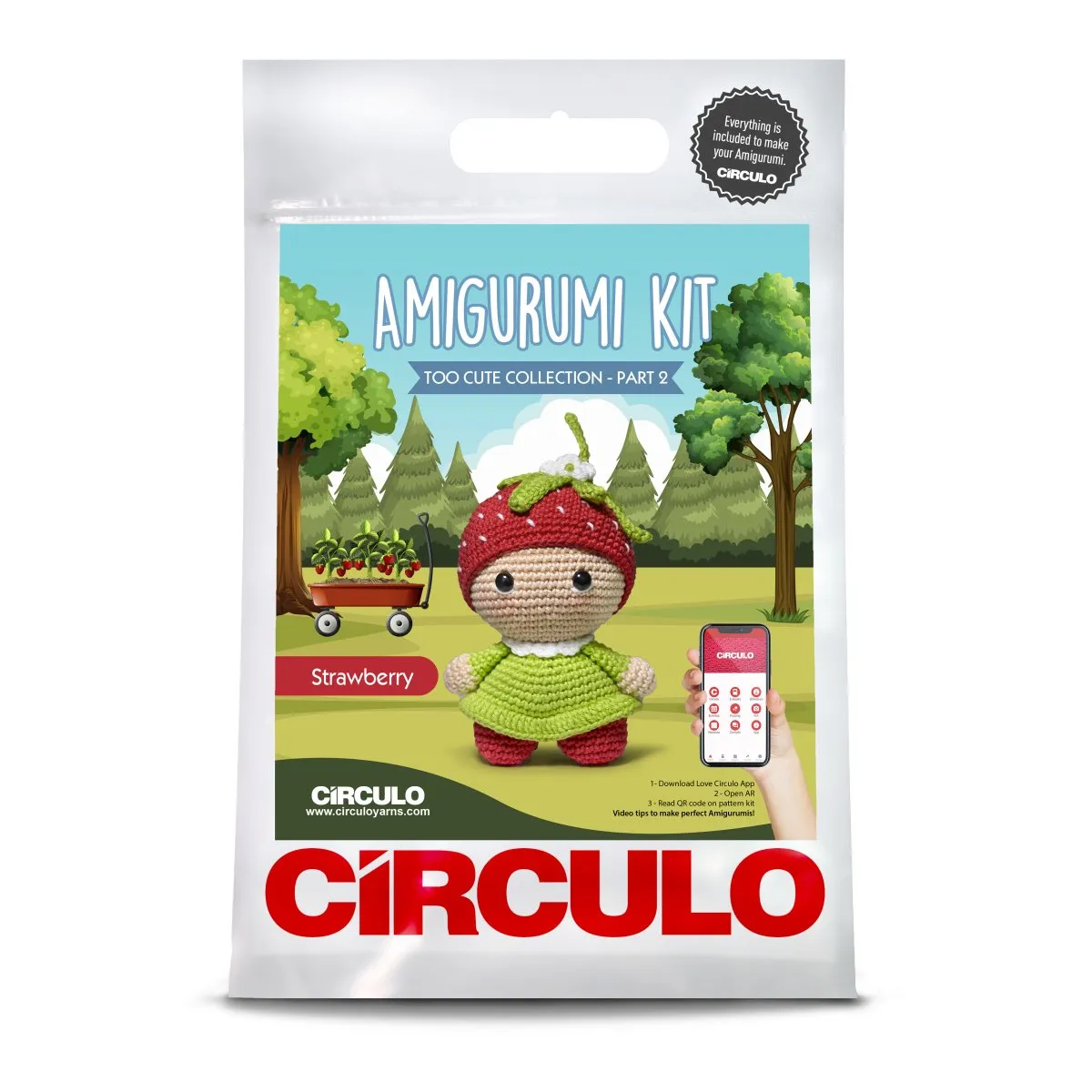 Circulo Amigurumi Too Cute 2 Collection Kit, Strawberry 03 430099-03