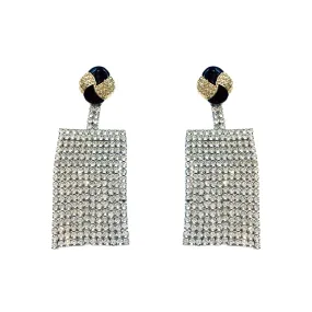 CLASSIC STUD CRYSTAL FRINGE EARRINGS