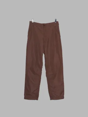 Comme des Garcons Homme Plus AW2005 brown trousers with orange fleece lining - M