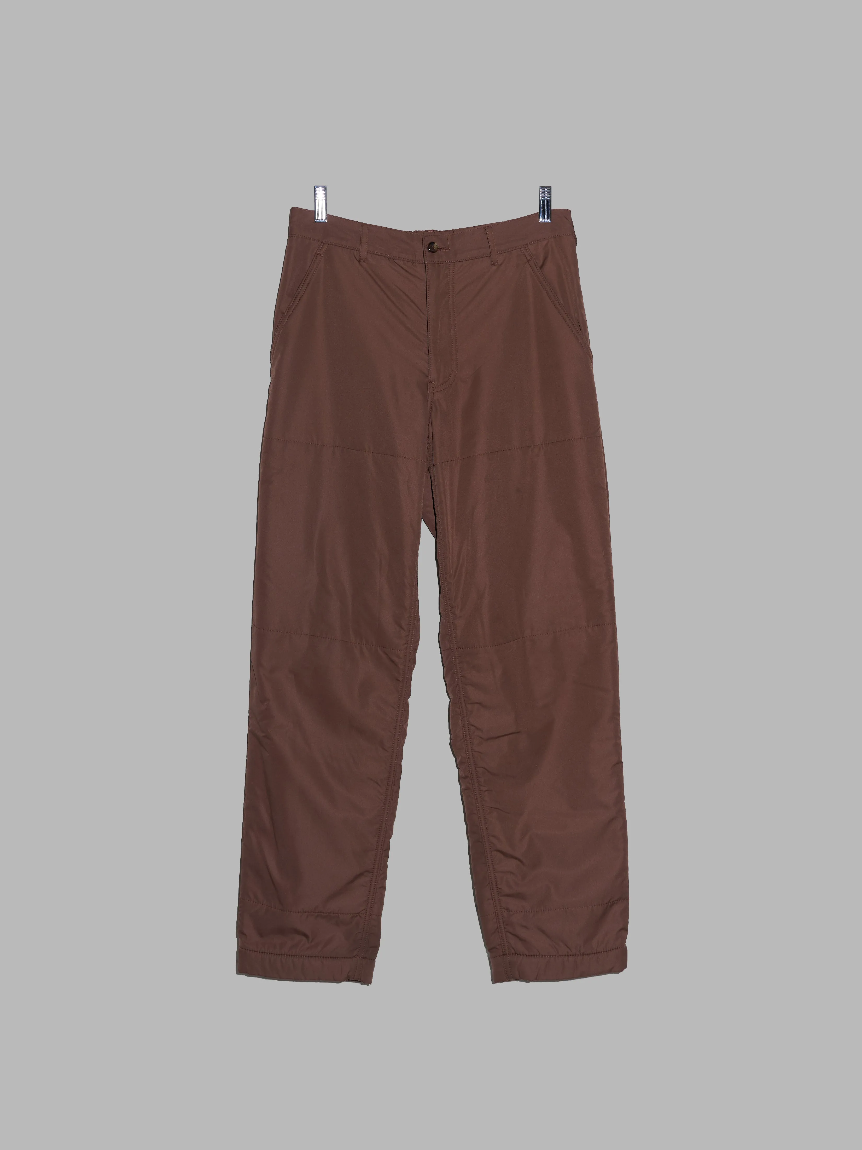 Comme des Garcons Homme Plus AW2005 brown trousers with orange fleece lining - M