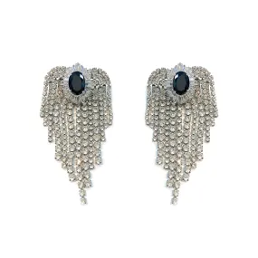 CRYSTAL STUD  WATERFALL DROP EARRINGS