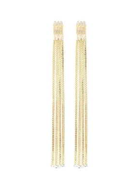 DETACHABLE CRYSTAL STUD FRINGE DROP EARRINGS