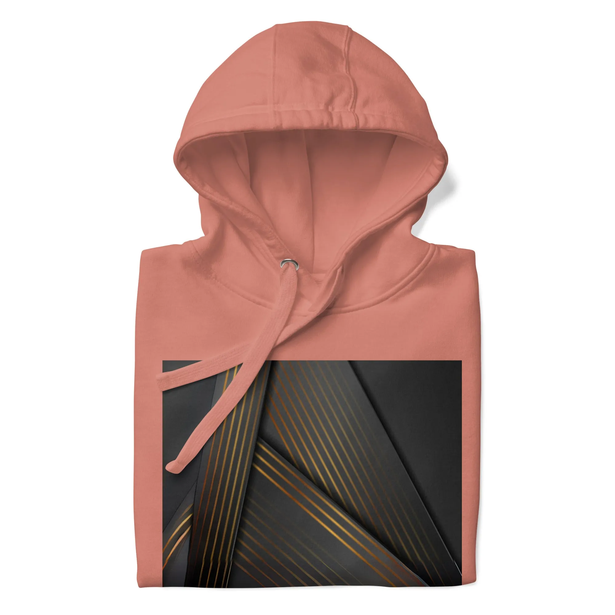 Elevate Your Style with Our Unisex Hoodie - Black & Gold Triangle Print