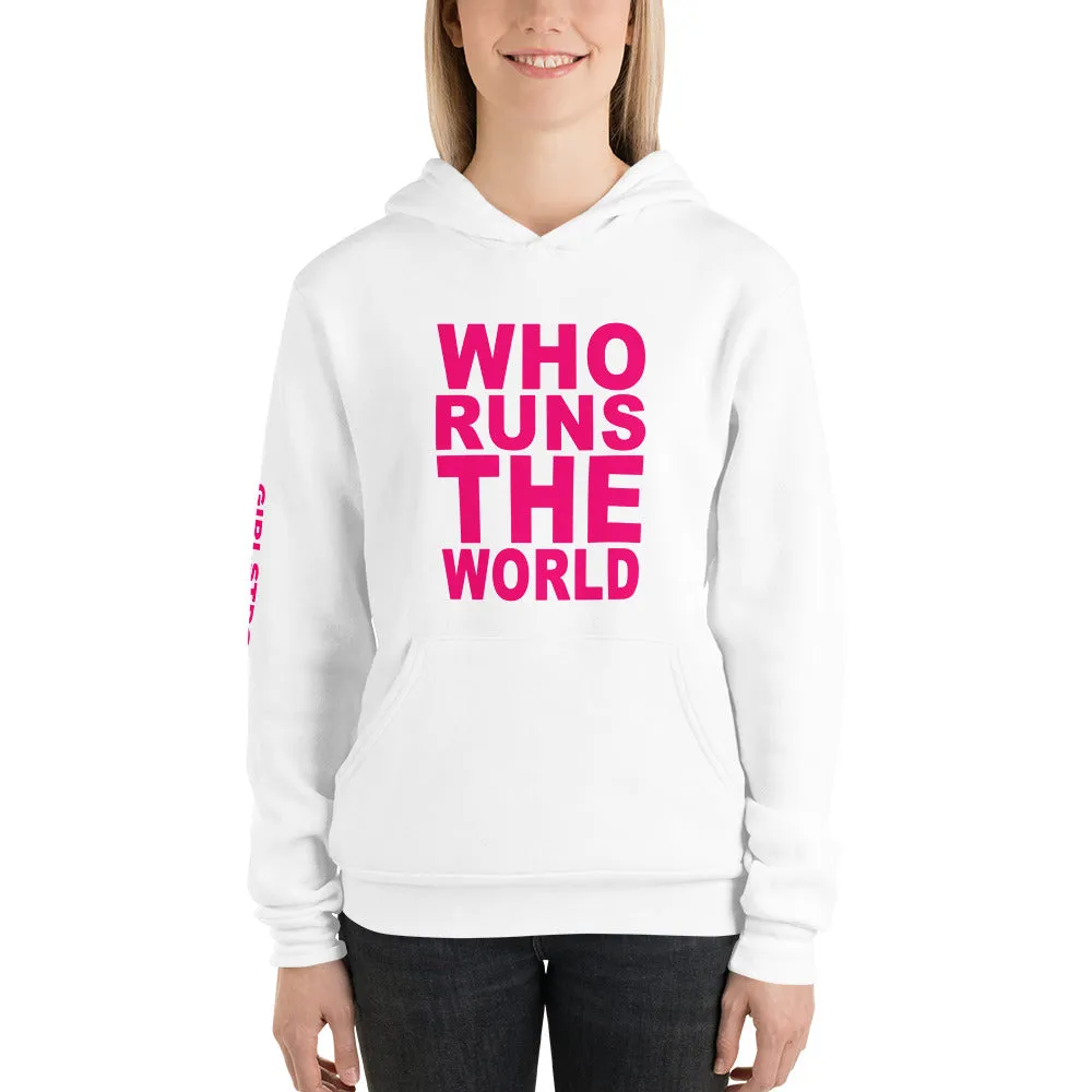 EVERYDAY FLEECE, COZY CHIC HOODIE WHITE - WHO RUNS THE WORLD