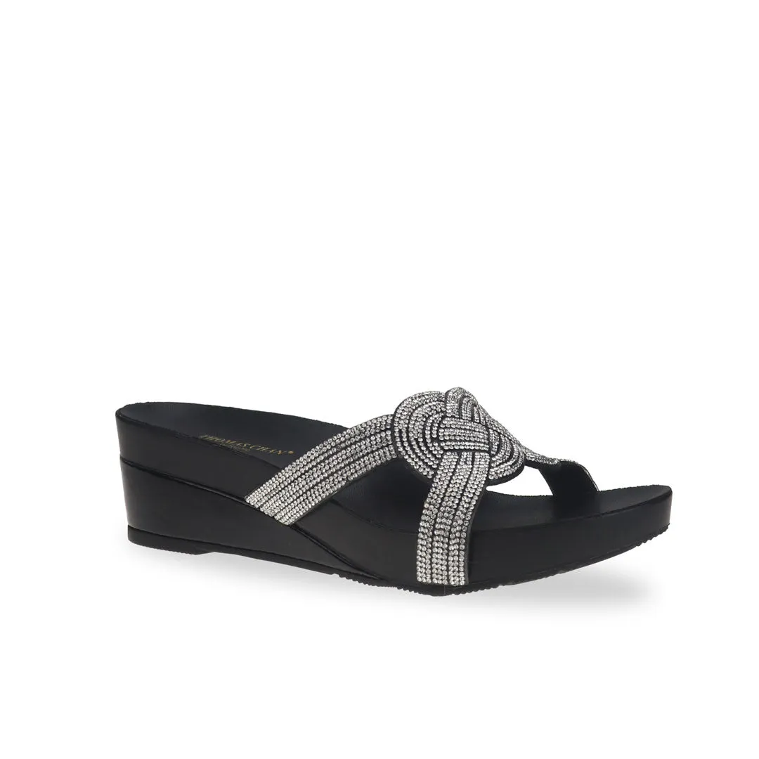 [EXTRA 20% off at cart] Diamond Knot-Decor Slide on Sandals