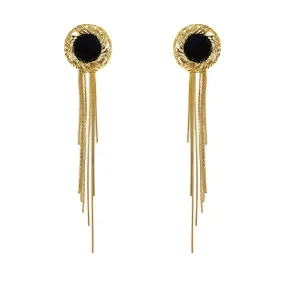 GOLD FRINGE DROP EARRINGS