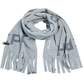 Henriette Scarf with Fringes in Grey Print