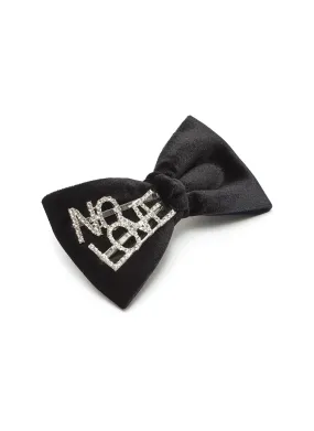 'NO LOVE' VELVET BOW HAIR CLIP