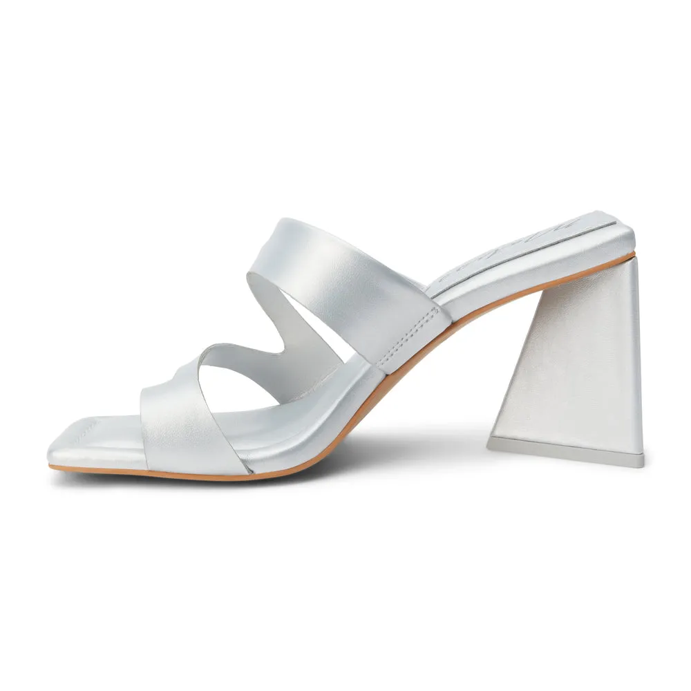 Oslo Heeled Sandal - Silver