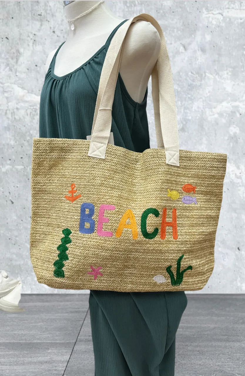 "Beach"Beach Bag Tote