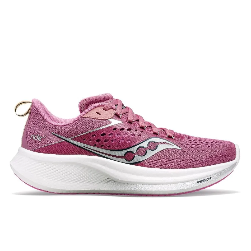 Saucony Ride 17 Women's Running Shoes SS24 Orchid / Silver