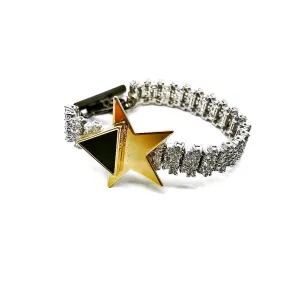 TRIANGLE STAR EMBELLISHED ZIRCON CHAIN BRACELET