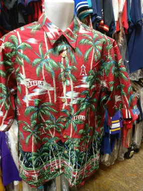 Vintage ANAHEIM ANGELS MLB Reyn Spooner Cotton Hawaiian Shirt L