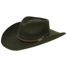 Wool Cowboy Hat with Pinch Crown and Feather by FRYE